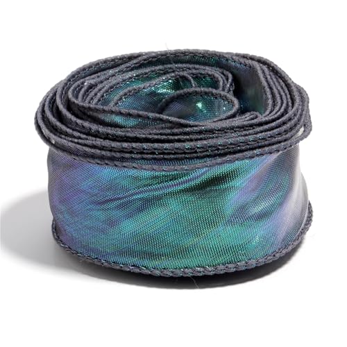 4 cm breites Chiffonband mit Wellenrand, 4,5 m, DIY-Bastelband for Geschenkverpackungen, Hochzeits- und Partydekoration, Blumenmuster(Deep Green) von Generisch