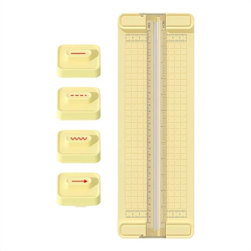 4-in-1 Bidirektionaler Papierschneider, tragbarer Papier-Foto-Trimmer mit geraden Wellen, perforierten Knitterklingen, Multifunktions-DIY-Scrapbooking-Werkzeug für Bastelprojekte 4-in-1 Bidirektionaler Papierschneider, tragbarer Papier-Foto-Trimmer mit geraden Wellen, perforierten Knitterklingen, Multifunktions-DIY-Scrapbooking-Werkzeug für Bastelprojekte von Generisch