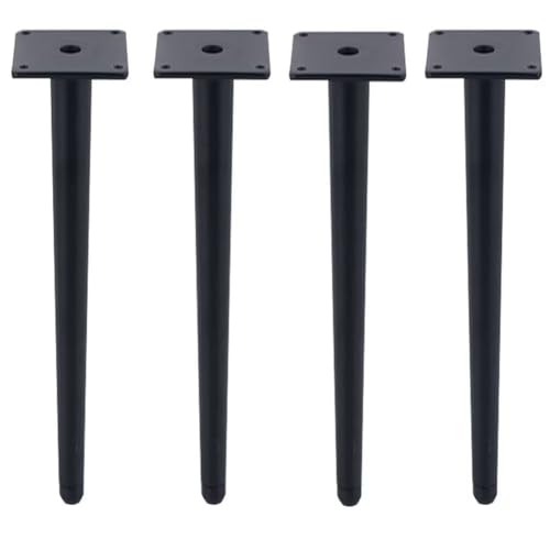 4 schwarze kegelförmige Metall-Möbelbeine, langlebige Ersatzfüße für Sofa, Couch, Stuhl, Schrank und Tisch, verbessern Stabilität und Stil von Generisch