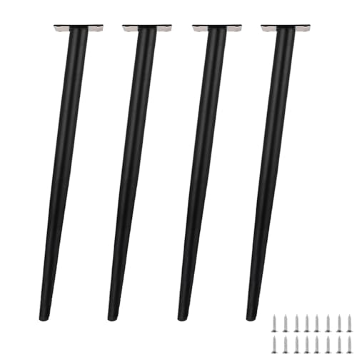 4 stabile schwarze Metall-Möbelbeine, 45 cm, abgewinkeltes Kegel-Design, für Sofa, Couch, Stuhl, DIY-Projekte, Ersatzfüße mit Schrauben im Lieferumfang enthalten, 4 Stück 4 stabile schwarze Metall-Möbelbeine, 45 cm, abgewinkeltes Kegel-Design, für Sofa, Couch, Stuhl, DIY-Projekte, Ersatzfüße mit Schrauben im Lieferumfang enthalten, 4 Stück von Generisch