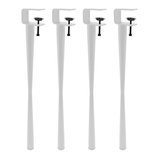 4 x F-Typ-Tischbeine mit Klemme, verstellbare Möbelstütze für Café, Schreibtisch, Esstisch und Wohnzimmer, kein Bohren, Weiß, 45 cm von Generisch