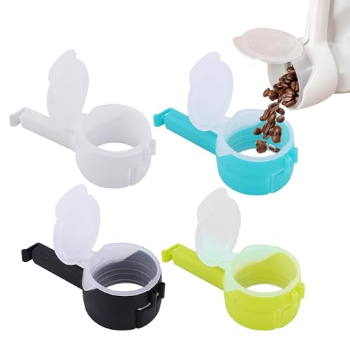 4 x Lebensmittelbeutel-Clips mit Ausgießer, langlebige Kunststoff-Verschlussclips für Snacks, Müsli, Tiernahrung – einfaches Ausgießen von Generisch