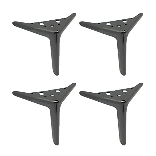 4 x dreieckige Metall-Tischbeine, 12/19/25 cm, Eisen, Sofa-Stützfüße, verchromte Möbelbeine mit Bodenschutzpolstern zum Selbermachen, Grau, Schrankfüße, 25,4 cm Höhe von Generisch