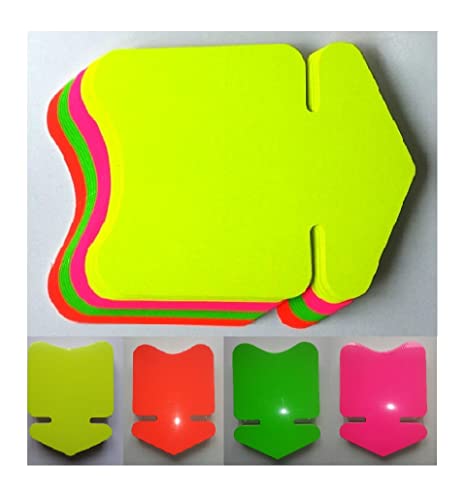 40 Pfeile - Preisschilder aus Neon Karton gemischt 14,5 x 18,8 cm 380g/qm Werbung deko von Generisch