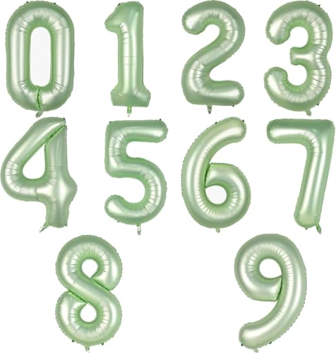 40 Zoll Olivgrün Folienballon Zahlen 0-9 Set, Riesen Helium Ballons für Geburtstagsfeier, Hochzeitstag, Babyparty & Besondere Ereignisse von Generisch