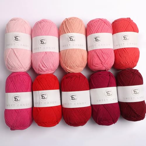 40 g Knäuel aus sortiertem Acrylgarn, farbiges Milch-Baumwollgarn, 4-lagiges Strickgarn für Stanznadel, 2 mm Häkelnadel-Garn für Pullover/Schal von Generisch
