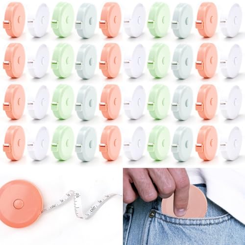 40-teiliges einziehbares Maßband-Set, 1,5 m, Taschenmaßbänder für Handwerk, Körper, Nähen, Schneidern und mehr von Generisch