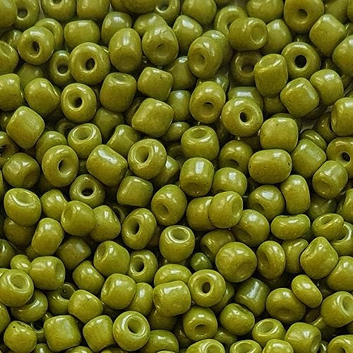 [45,00 Euro/kg] Glasperlen Rocailles calliste grün Perlen Glas Größe 4mm, Menge 20 Gramm DIY Schmuckherstellung Seed Beads Schmuck von Generisch