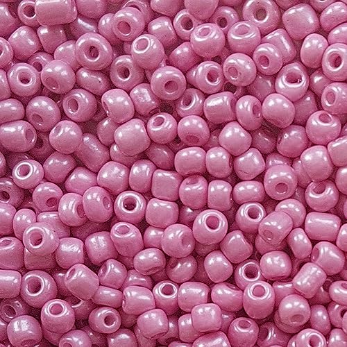 [45,00 Euro/kg] Glasperlen Rocailles camellia pink Perlen Glas Größe 4mm, Menge 20 Gramm DIY Schmuckherstellung Seed Beads Schmuck von Generisch