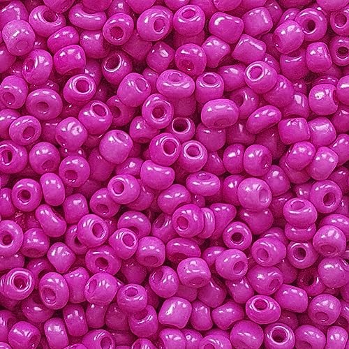 [45,00 Euro/kg] Glasperlen Rocailles cerise pink Perlen Glas Größe 4mm, Menge 20 Gramm DIY Schmuckherstellung Seed Beads Schmuck von Generisch