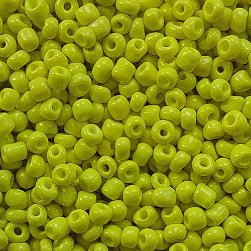 [45,00 Euro/kg] Glasperlen Rocailles chartreuse grün Perlen Glas Größe 4mm, Menge 20 Gramm DIY Schmuckherstellung Seed Beads Schmuck von Generisch