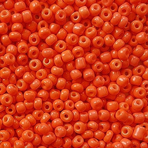 [45,00 Euro/kg] Glasperlen Rocailles coral rot Perlen Glas Größe 4mm, Menge 20 Gramm DIY Schmuckherstellung Seed Beads Schmuck von Generisch