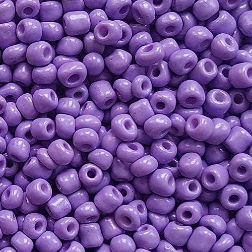 [45,00 Euro/kg] Glasperlen Rocailles deep lavender purple Perlen Glas Größe 4mm, Menge 20 Gramm DIY Schmuckherstellung Seed Beads Schmuck von Generisch