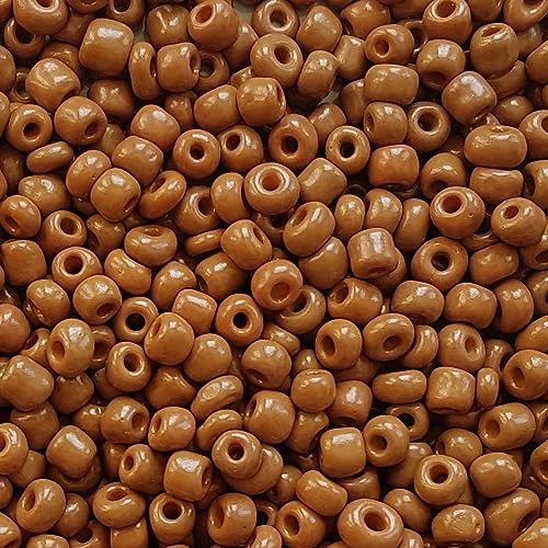 [45,00 Euro/kg] Glasperlen Rocailles glazed ginger braun Perlen Glas Größe 4mm, Menge 20 Gramm DIY Schmuckherstellung Seed Beads Schmuck von Generisch