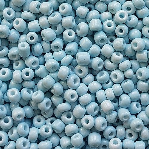 [45,00 Euro/kg] Glasperlen Rocailles hell turquoise blau Perlen Glas Größe 4mm, Menge 20 Gramm DIY Schmuckherstellung Seed Beads Schmuck von Generisch