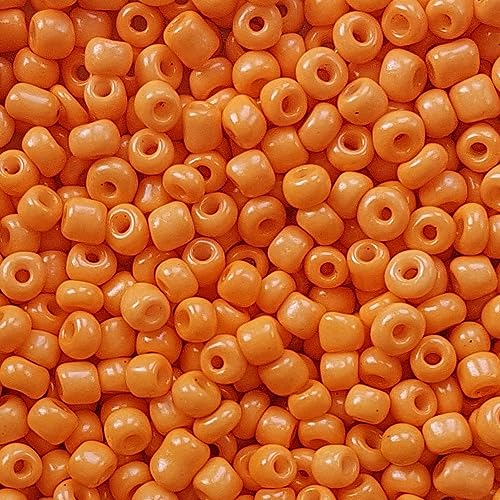 [45,00 Euro/kg] Glasperlen Rocailles peach burst orange Perlen Glas Größe 4mm, Menge 20 Gramm DIY Schmuckherstellung Seed Beads Schmuck von Generisch