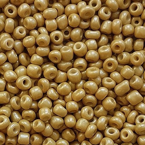 [45,00 Euro/kg] Glasperlen Rocailles tan braun Perlen Glas Größe 4mm, Menge 20 Gramm DIY Schmuckherstellung Seed Beads Schmuck von Generisch