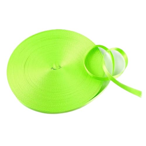 45 Meter Nylon-Gurtband, 10 mm, 12 mm, 15 mm, 20 mm Breite, dekoratives Band, Nähmaterial, Gürtelschlinge, Arbeits-ID-Aufhängerschnur(Fluorescent Green,15mm) von Generisch