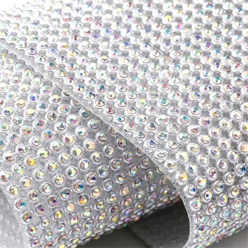 45 x 20 cm Bügelbild mit Strasssteinen und goldener Basis, selbstklebende Diamantfolie für Kleidungsverzierung und Party-Bühnendekoration von Generisch