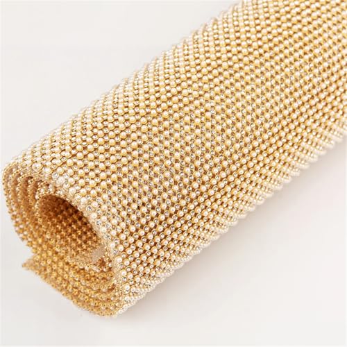 45 x 20 cm Bügelbild mit Strasssteinen und goldener Basis, selbstklebende Diamantfolie für Kleidungsverzierung und Party-Bühnendekoration von Generisch