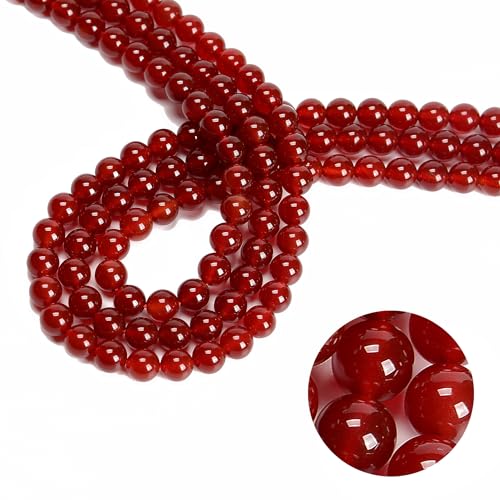 48 Stück 8 mm roter Achat, natürlich, rund, lose echte Steinperlen, echte Edelsteine, für selbstgemachte Bastelarbeiten, Schmuck, Armbänder, Ohrringe, Halsketten, Schnur, Energie, Heilkraft 48 Stück 8 mm roter Achat, natürlich, rund, lose echte Steinperlen, echte Edelsteine, für selbstgemachte Bastelarbeiten, Schmuck, Armbänder, Ohrringe, Halsketten, Schnur, Energie, Heilkraft von Generisch