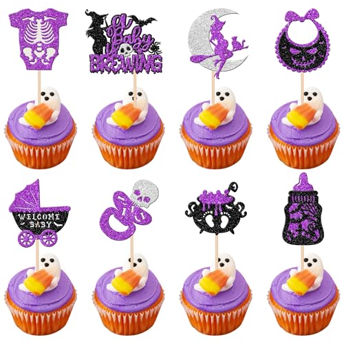 48 Stück Lila Glitzer Kutsche Kuchen Topper für Halloween Baby Geschlecht Enthüllung Geburtstag Party Dekorationen 48 Stück Lila Glitzer Kutsche Kuchen Topper für Halloween Baby Geschlecht Enthüllung Geburtstag Party Dekorationen von Generisch