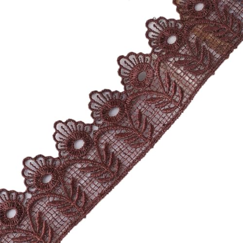 48 mm dekoratives Nähband, Bastelzubehör, Band, Party, Stickerei, Handwerk, Spitze, Braun, 9,1 m von Generisch