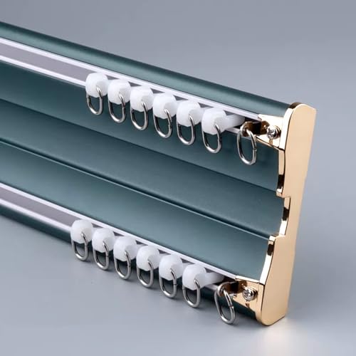 4M Doppelgelenk-Vorhangschienen-Set, komplettes Zubehör, einfache Installation, elegantes Trennschienensystem für Vorhänge, blau, perfekt für Heimdekoration 4M Doppelgelenk-Vorhangschienen-Set, komplettes Zubehör, einfache Installation, elegantes Trennschienensystem für Vorhänge, blau, perfekt für Heimdekoration von Generisch