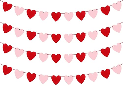 4Pcs Filz Herz Girlande Banner Valentinstag Rosa Rot Herz Bunting Garland Hängen Banner Fahnen für Hochzeit Kaminsims Geschenk Mama Verlobung Deko Valentine Day Gifts 4Pcs Filz Herz Girlande Banner Valentinstag Rosa Rot Herz Bunting Garland Hängen Banner Fahnen für Hochzeit Kaminsims Geschenk Mama Verlobung Deko Valentine Day Gifts von Generisch