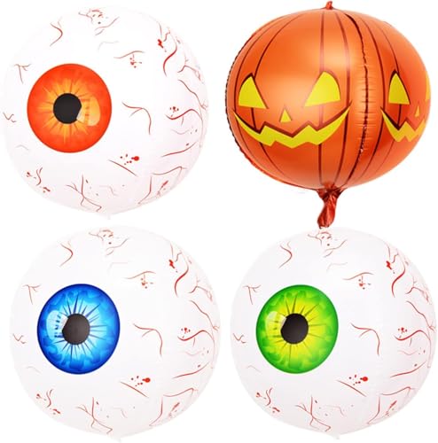 4er-Pack gruselige Augapfel-Luftballons – aufblasbare Halloween-Dekoration für Innen- und Außendekorationen 4er-Pack gruselige Augapfel-Luftballons – aufblasbare Halloween-Dekoration für Innen- und Außendekorationen von Generisch