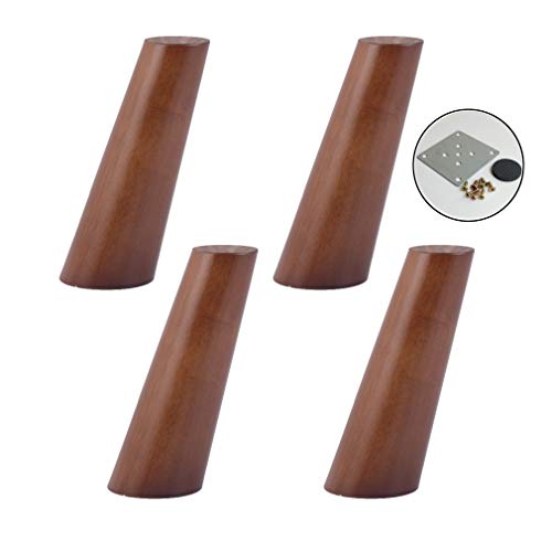4er-Set Möbelbeine aus Massivholz, schräg konisch, Sofabeine, Ersatzfüße für Stuhlbeine in Walnussfarbe der Mitte des Jahrhunderts, Möbelfüße für Couch-, Schreibtisch- und Schrankmöbel (150 mm) 4er-Set Möbelbeine aus Massivholz, schräg konisch, Sofabeine, Ersatzfüße für Stuhlbeine in Walnussfarbe der Mitte des Jahrhunderts, Möbelfüße für Couch-, Schreibtisch- und Schrankmöbel (150 mm) von Generisch