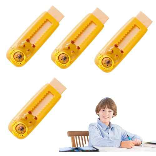 4er Set Niedliche Capybara Radiergummi Einziehbarer Radiergummi Kinder Push-Pull Bleistiftradierer Für Grundschüler, Schreibwaren, Geschenk, Belohnung (2,5x8,5x3 cm) von Generisch