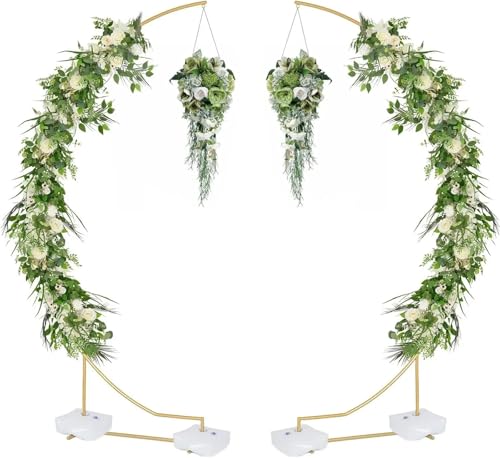 4pcs 8.2ft Curved Wedding Arch Stand - Metal Balloon Backdrop for Bridal, Birthday, Anniversary von Generisch