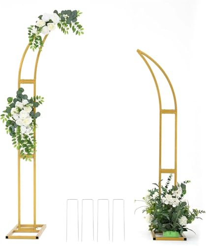 4pcs Curved Wedding Arch Stand - 5.9ft & 6.9ft Metal Backdrop for Ceremony, Birthday, Balloon Decor von Generisch