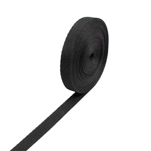 5/10/20 Meter schwarzes Nylon-Gurtband, 10–100 mm Breite, Rucksackgurt, Haustierhalsband, Gürtel, Bindung, Nähen, Trimmen(10mm,20Meters) von Generisch