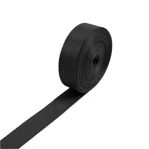 5/10/20 Meter schwarzes Nylon-Gurtband, 10–100 mm Breite, Rucksackgurt, Haustierhalsband, Gürtel, Bindung, Nähen, Trimmen(20mm,10Meters) von Generisch