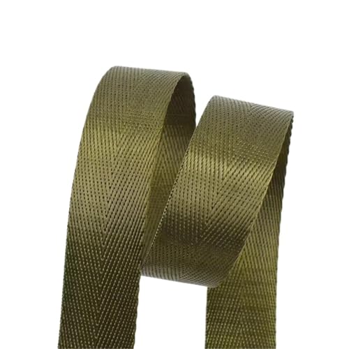 5/10 Meter Gurtband aus natürlicher Baumwolle, 10–50 mm Breite, Canvas-Gurtmaterial für DIY-Nähprojekte, Taschengriffe, Bekleidungsbesätze(Army Green,20mm) von Generisch