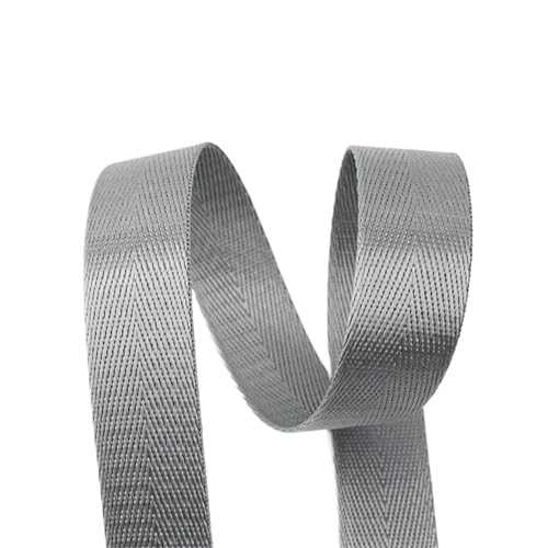 5/10 Meter Gurtband aus natürlicher Baumwolle, 10–50 mm Breite, Canvas-Gurtmaterial für DIY-Nähprojekte, Taschengriffe, Bekleidungsbesätze(Gray,20mm) von Generisch