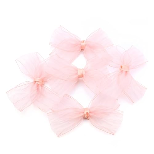 5/10 Stück Farbbandschleifen, 10,5 cm, große Größe, Polyester-Spitze, Satinband, Schleife, Blume for DIY-Haarnadel, Basteln, Geschenk, Hochzeitsdekoration(Pink,10.5-11.5cm 10pcs) von Generisch