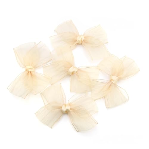 5/10 Stück Farbbandschleifen, 10,5 cm, große Größe, Polyester-Spitze, Satinband, Schleife, Blume for DIY-Haarnadel, Basteln, Geschenk, Hochzeitsdekoration(Yellow,10.5-11.5cm 10pcs) von Generisch