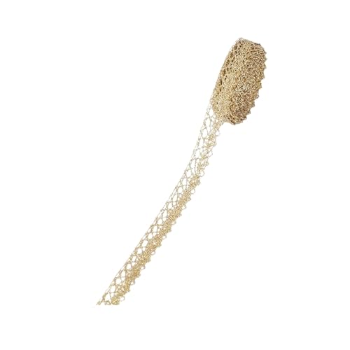 5/10 Yard Gold Silber Spitzennetzbesatz Band Kurve Spitzenstoff Nähen Geflochtene Spitze Hochzeit DIY Kleidung Bastelzubehör(B05,5 Yard) von Generisch