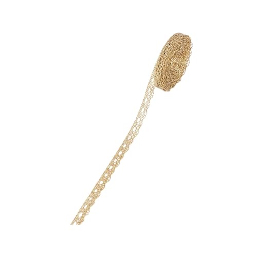 5/10 Yard Gold Silber Spitzennetzbesatz Band Kurve Spitzenstoff Nähen Geflochtene Spitze Hochzeit DIY Kleidung Bastelzubehör(B07,5 Yard) von Generisch