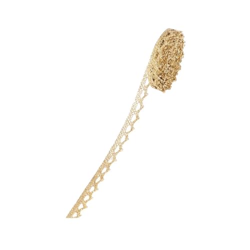 5/10 Yard Gold Silber Spitzennetzbesatz Band Kurve Spitzenstoff Nähen Geflochtene Spitze Hochzeit DIY Kleidung Bastelzubehör(B08,10 Yard) von Generisch