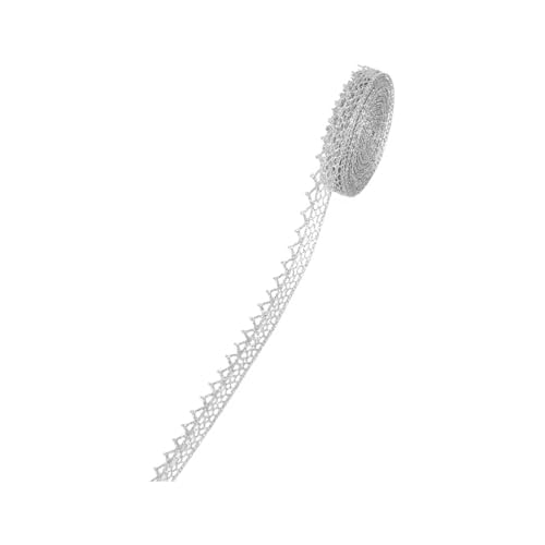 5/10 Yard Gold Silber Spitzennetzbesatz Band Kurve Spitzenstoff Nähen Geflochtene Spitze Hochzeit DIY Kleidung Bastelzubehör(B14,5 Yard) von Generisch