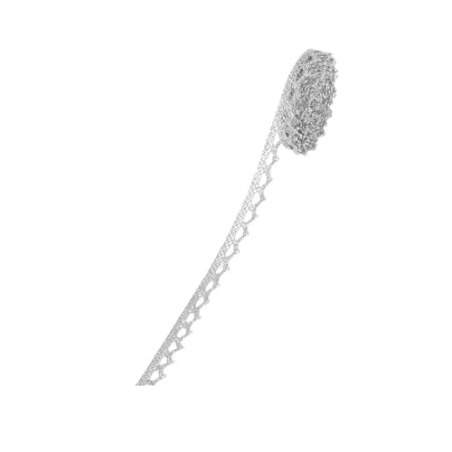 5/10 Yard Gold Silber Spitzennetzbesatz Band Kurve Spitzenstoff Nähen Geflochtene Spitze Hochzeit DIY Kleidung Bastelzubehör(B15,10 Yard) von Generisch