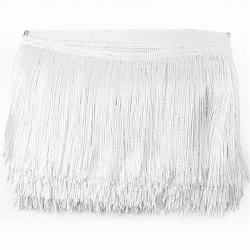 5/10 m Polyester-Quasten-Fransen zum Nähen, Kleid, Spitzenband, dekorative Bordüre, Bastelzubehör, 2 x 15 cm - 5 m von Generisch