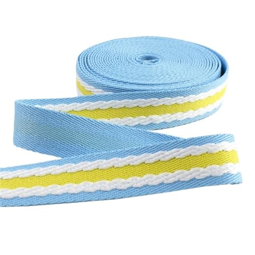 5/10 meter Nylon Gurtband 15/20/25mm Breite Dekorative Band Nähen Bias Band DIY Handwerk Zubehör(Blue,25mm-5Meters) von Generisch
