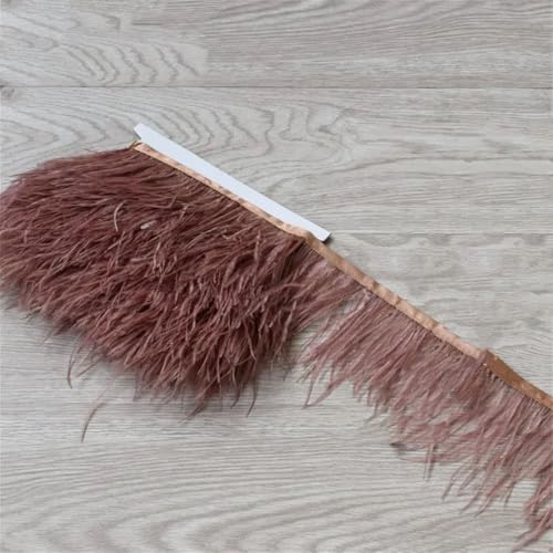 5-10 Meter Straußenband Feder Länge 8-11 cm / DIY Kleidung Zubehör Nähen Handwerk Kleidung Dekoration DIY Gummi Rot 5M von Generisch