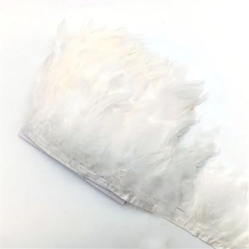 5–10 Meter natürliche Hühner-Hahnschwanz-Federn, Besätze, Fransen, Hochzeit, Party, Kleid, Dekoration, Zubehör, 13–18 cm, weiße Federn, 10 m 5–10 Meter natürliche Hühner-Hahnschwanz-Federn, Besätze, Fransen, Hochzeit, Party, Kleid, Dekoration, Zubehör, 13–18 cm, weiße Federn, 10 m von Generisch