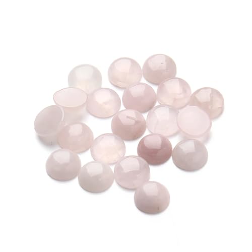 5–10 Stück Natursteinperlen, runde, flache Basis, Cabochon, lose Perlen for die Herstellung von DIY-Schmuck, Basteln, Ornament, handgefertigtes Zubehör(Rose Quartz,4mm 10Pcs) von Generisch